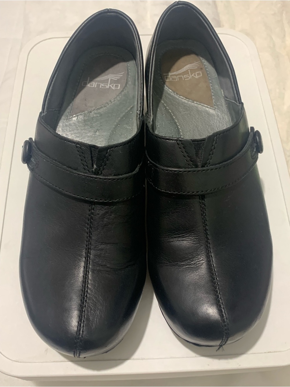 Dansko Black Leather Slip-On Loafers for Men